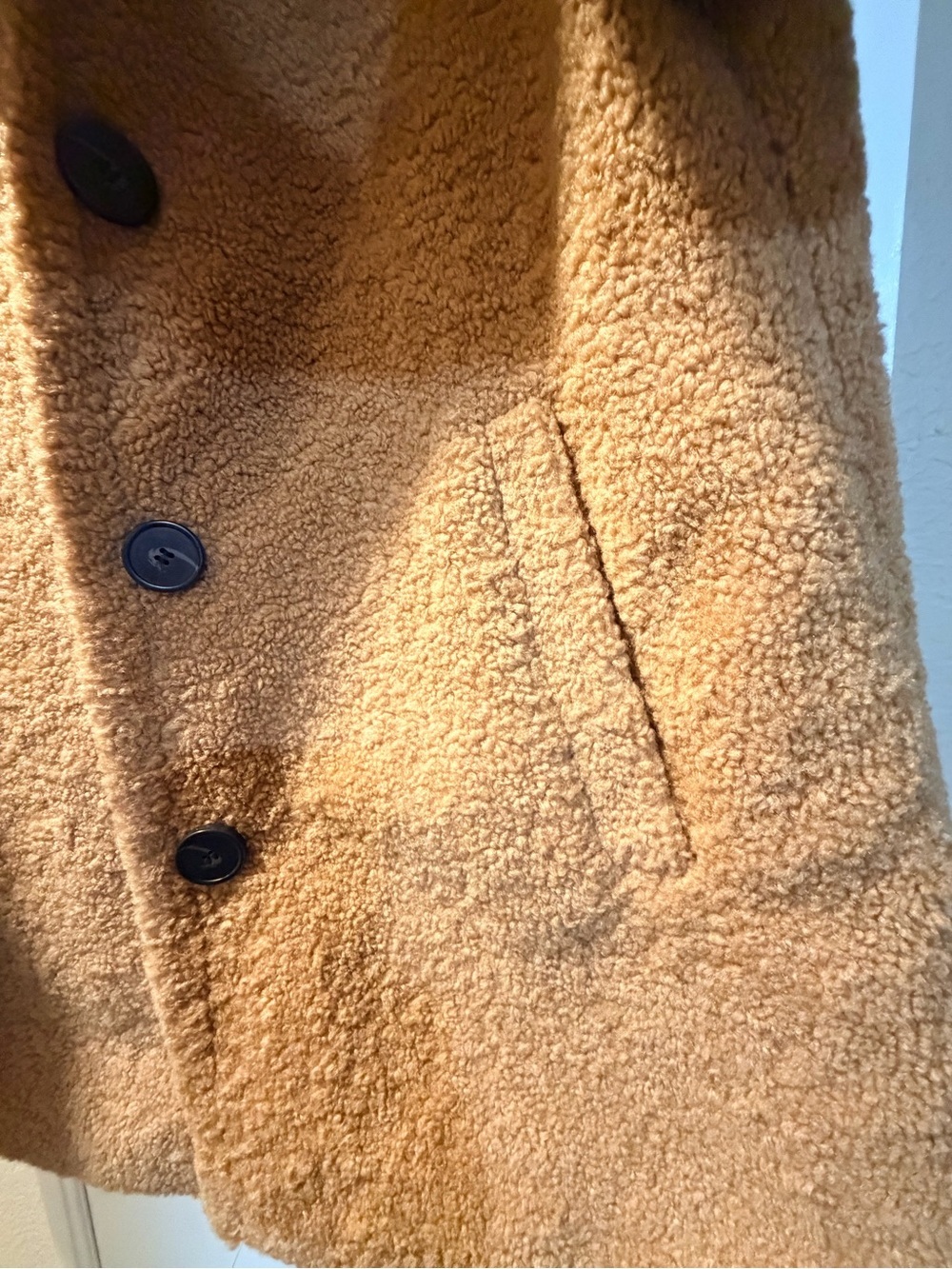 Maison Jules Women’s Teddy Bear Fleece Coat - Camel - Picture 4 of 11